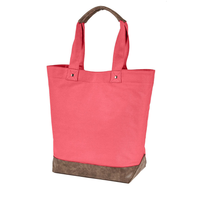 Authentic Pigment Canvas Tote (Hibiscus/White Text) Main Image